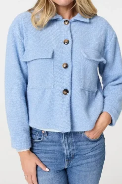 Flannel Cropped Pocket Front Shacket