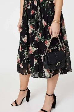 Floral Angel Sleeve Shirt Dress