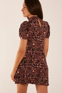 Floral Animal Smock Mini Dress