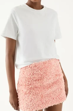 Floral Applique Low Waist Mini Skirt