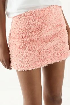 Floral Applique Low Waist Mini Skirt