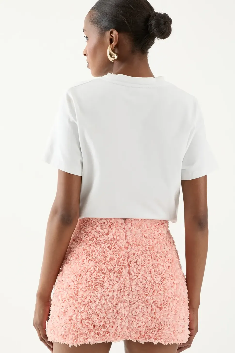 Floral Applique Low Waist Mini Skirt