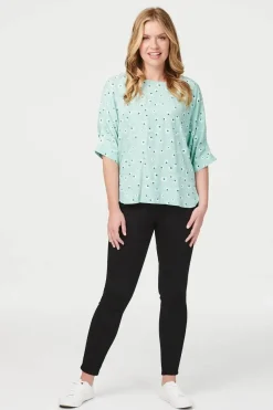 Floral 3/4 Batwing Sleeve Blouse
