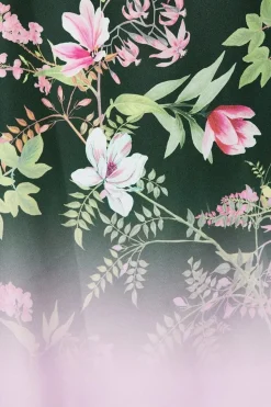 Floral Border Print Wrap Midi Dress
