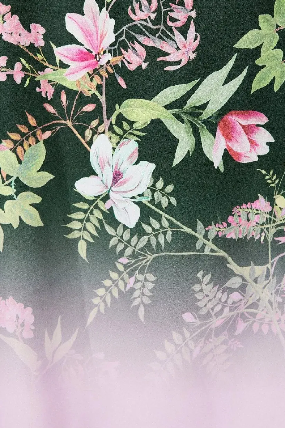 Floral Border Print Wrap Midi Dress