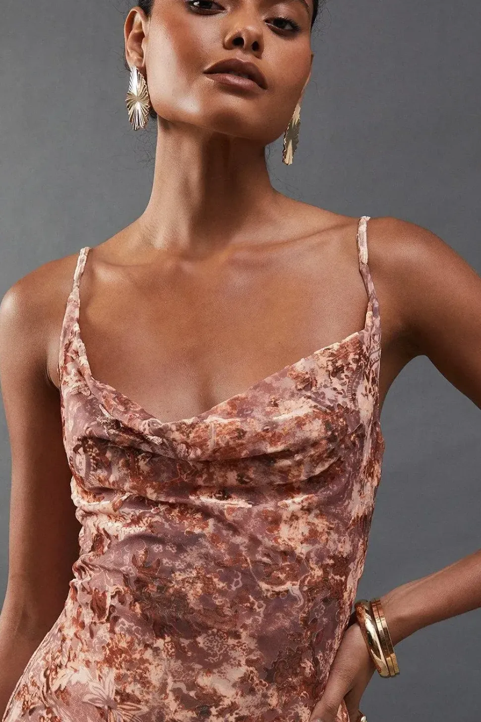 Floral Burnout Cami Strappy Slip Dress