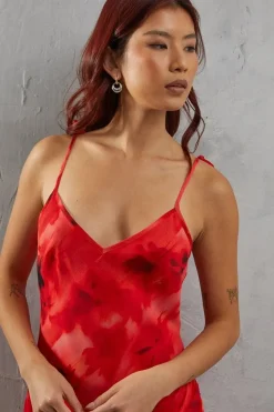 Floral Chiffon Bias Double Layer Strappy Mini Sundress