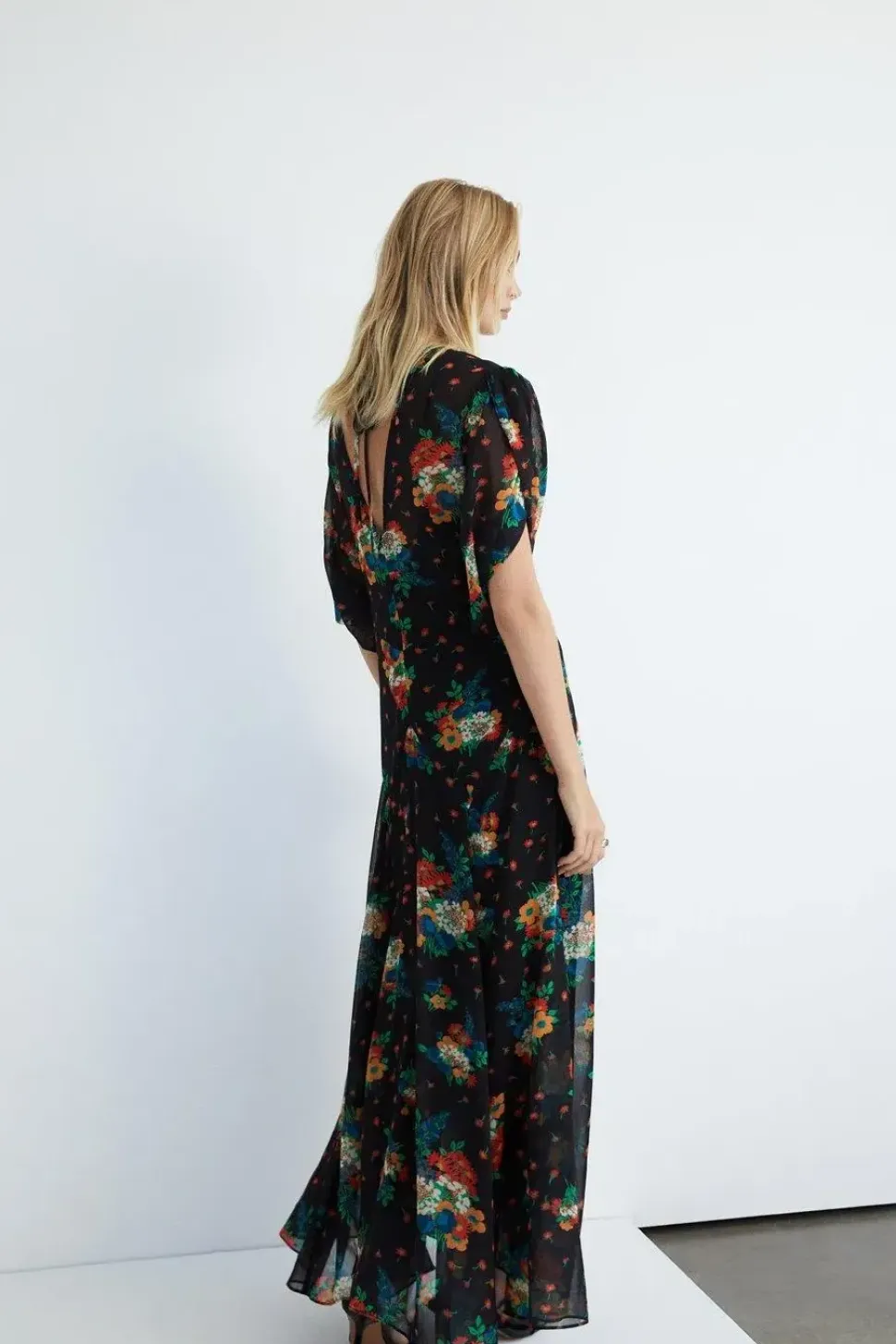 Floral Chiffon Maxi Dress