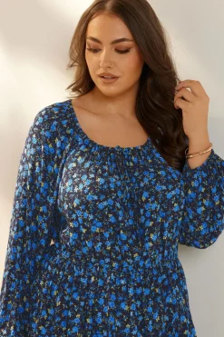 Floral Crinkle Tie Neck Blouse