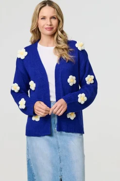 Floral Crochet Embellished Wrap Cardigan