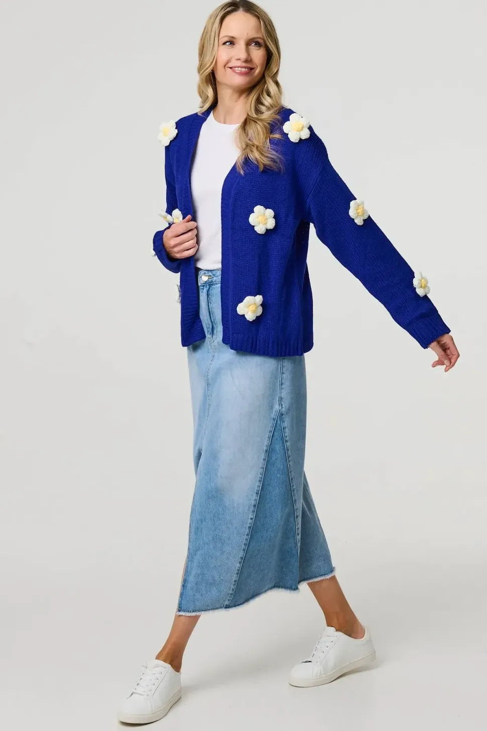 Floral Crochet Embellished Wrap Cardigan