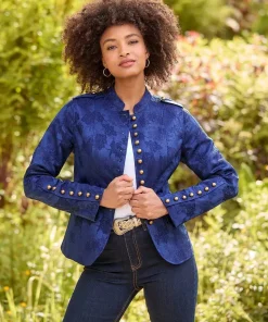 Floral Cropped Military Jacket