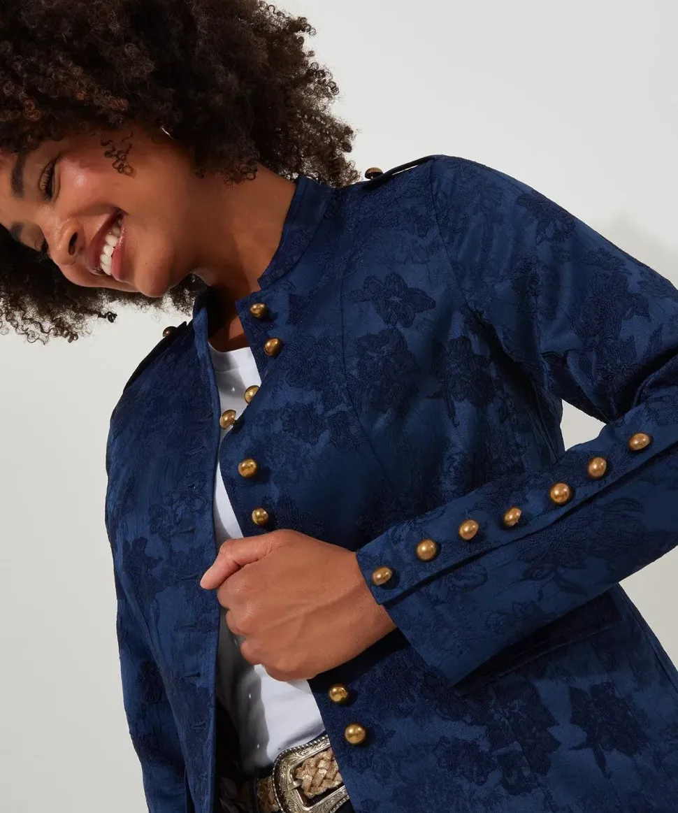 Floral Cropped Military Jacket
