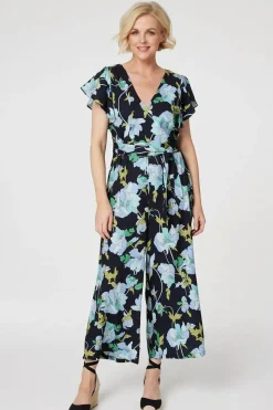 Floral Cropped Wide Leg Jumpsuit