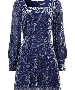 Floral Devoré Voluminous Sleeve Mini Dress