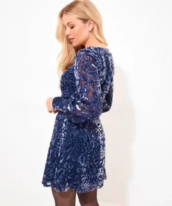Floral Devoré Voluminous Sleeve Mini Dress