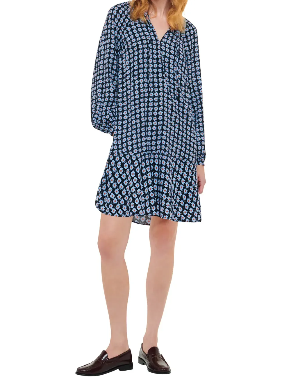 Floral Dot Flippy Mini Dress-