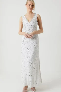 Floral Embellished Maxi Wedding Dress