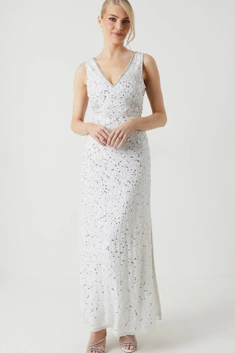 Floral Embellished Maxi Wedding Dress