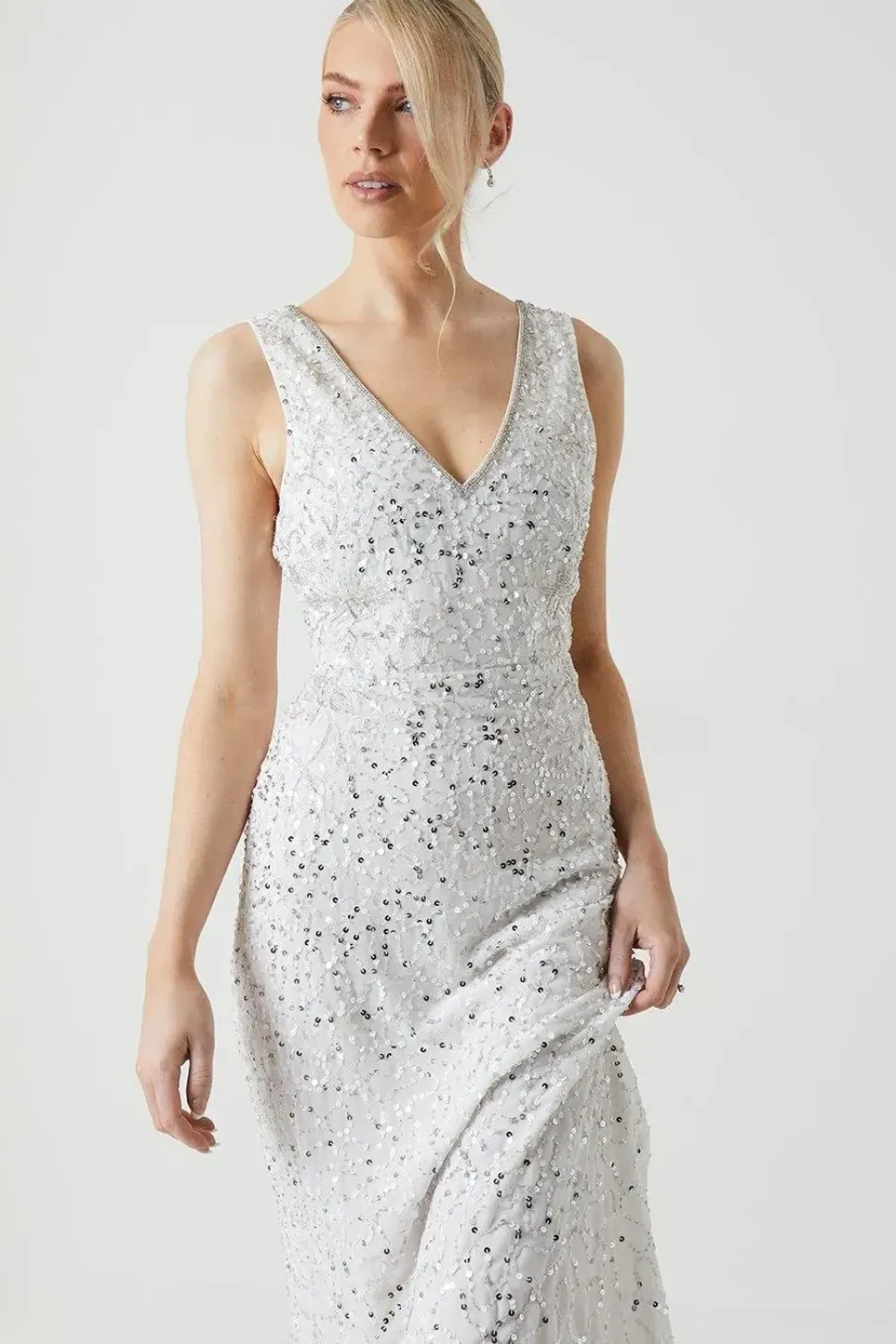 Floral Embellished Maxi Wedding Dress