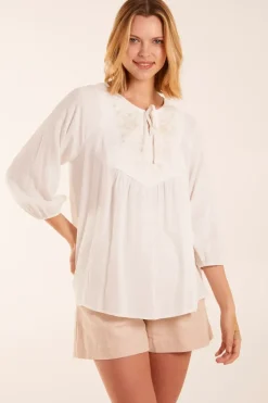 Floral Embroidered Bust Top