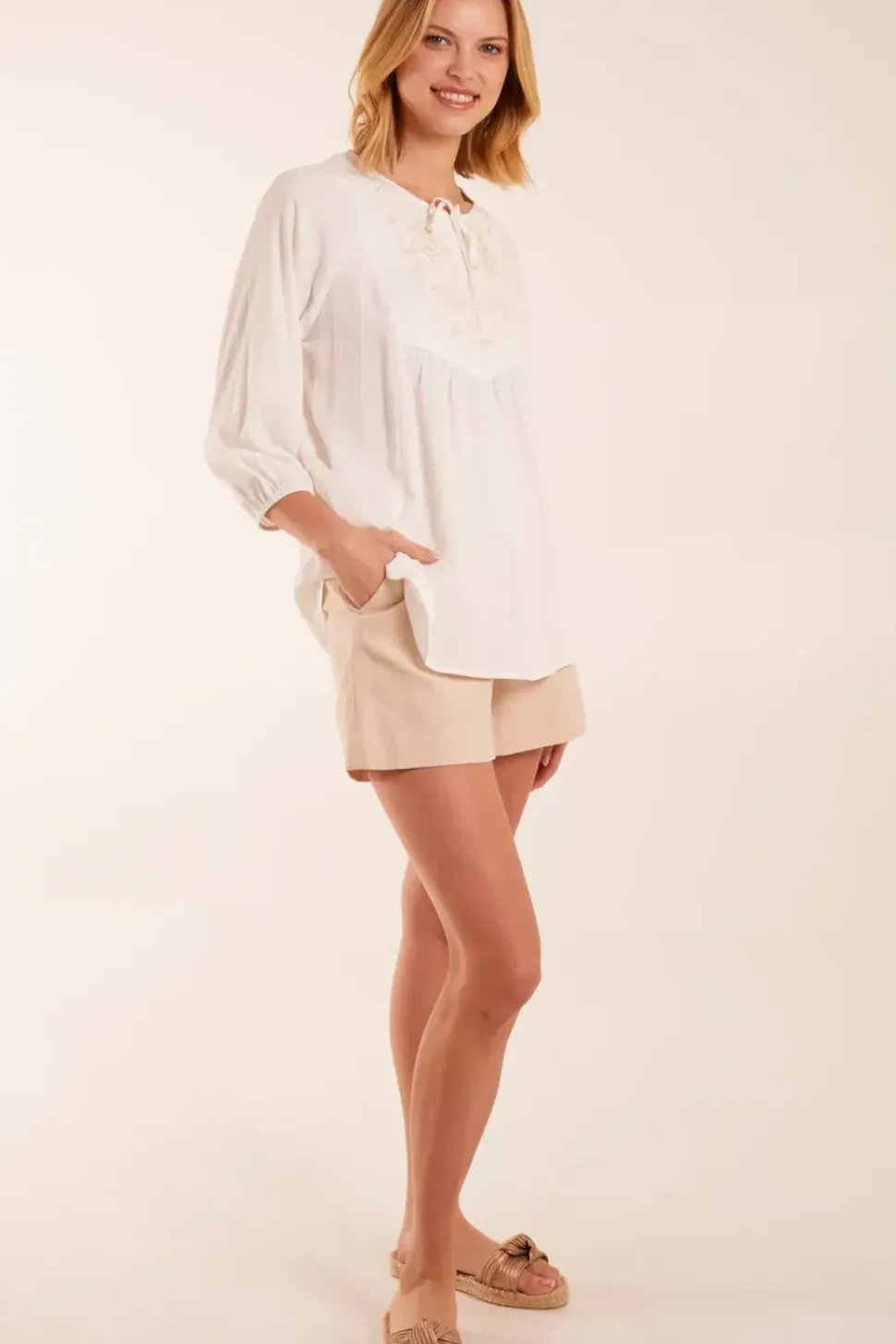 Floral Embroidered Bust Top