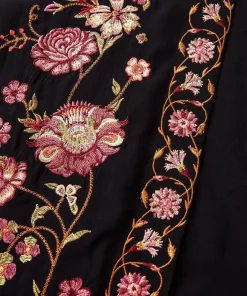 Floral Embroidered Fringe Kimono
