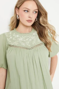 Floral Embroidered Puff Sleeve Mini Dress