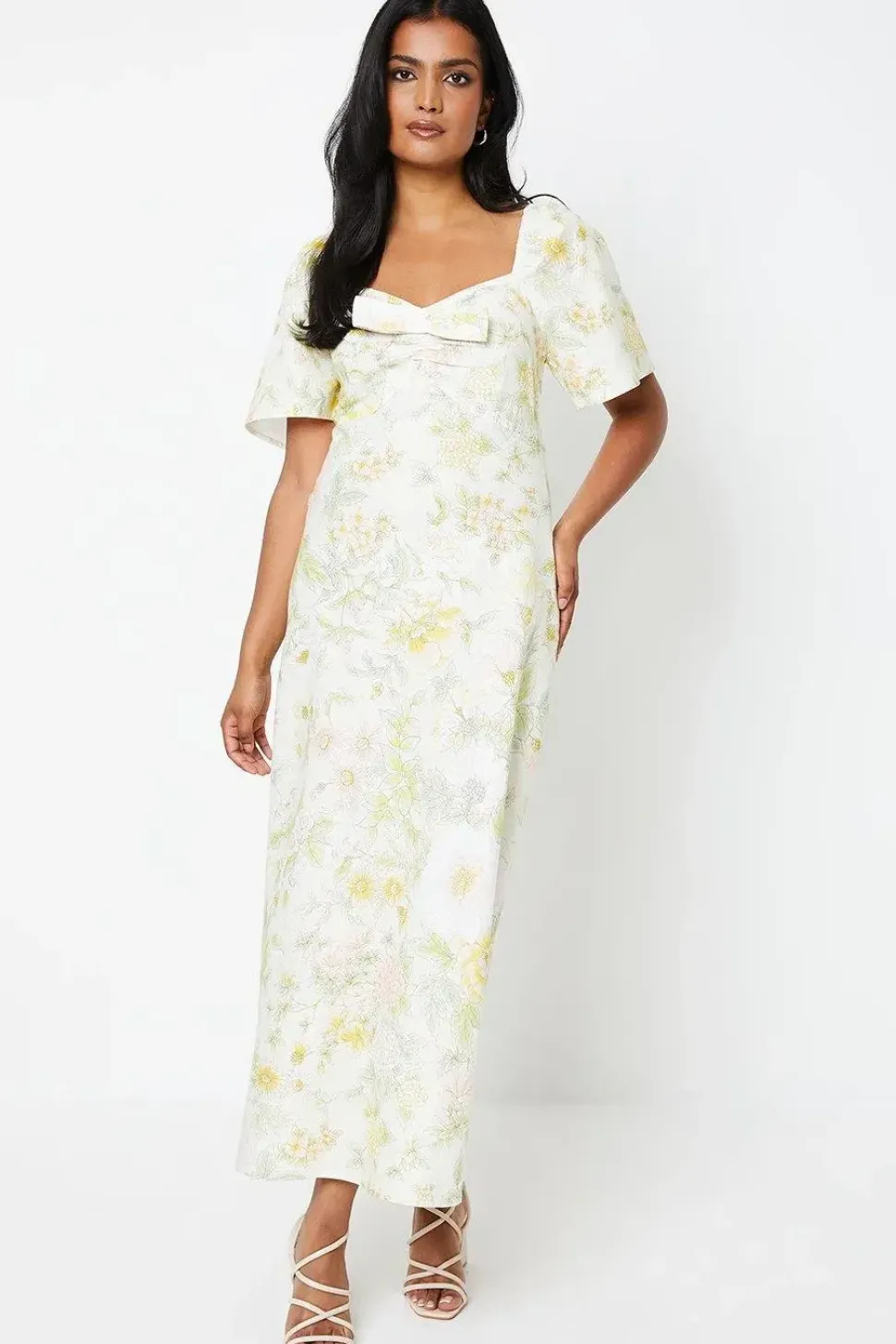 Floral Flutter Sleeve Midi Dress