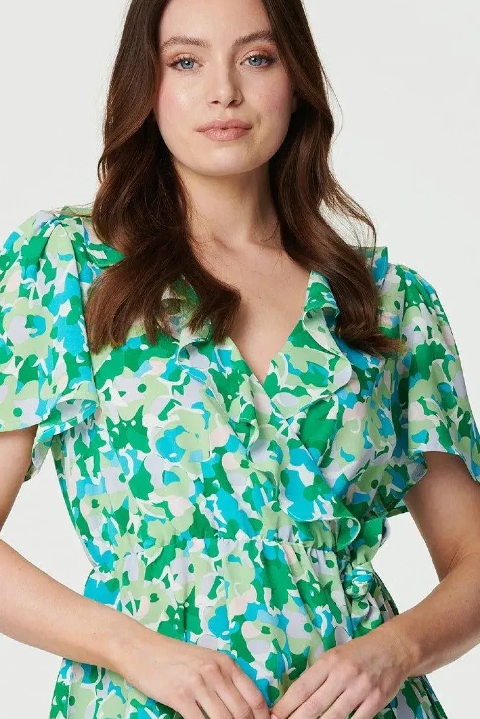 Floral Frill Detail Peplum Blouse