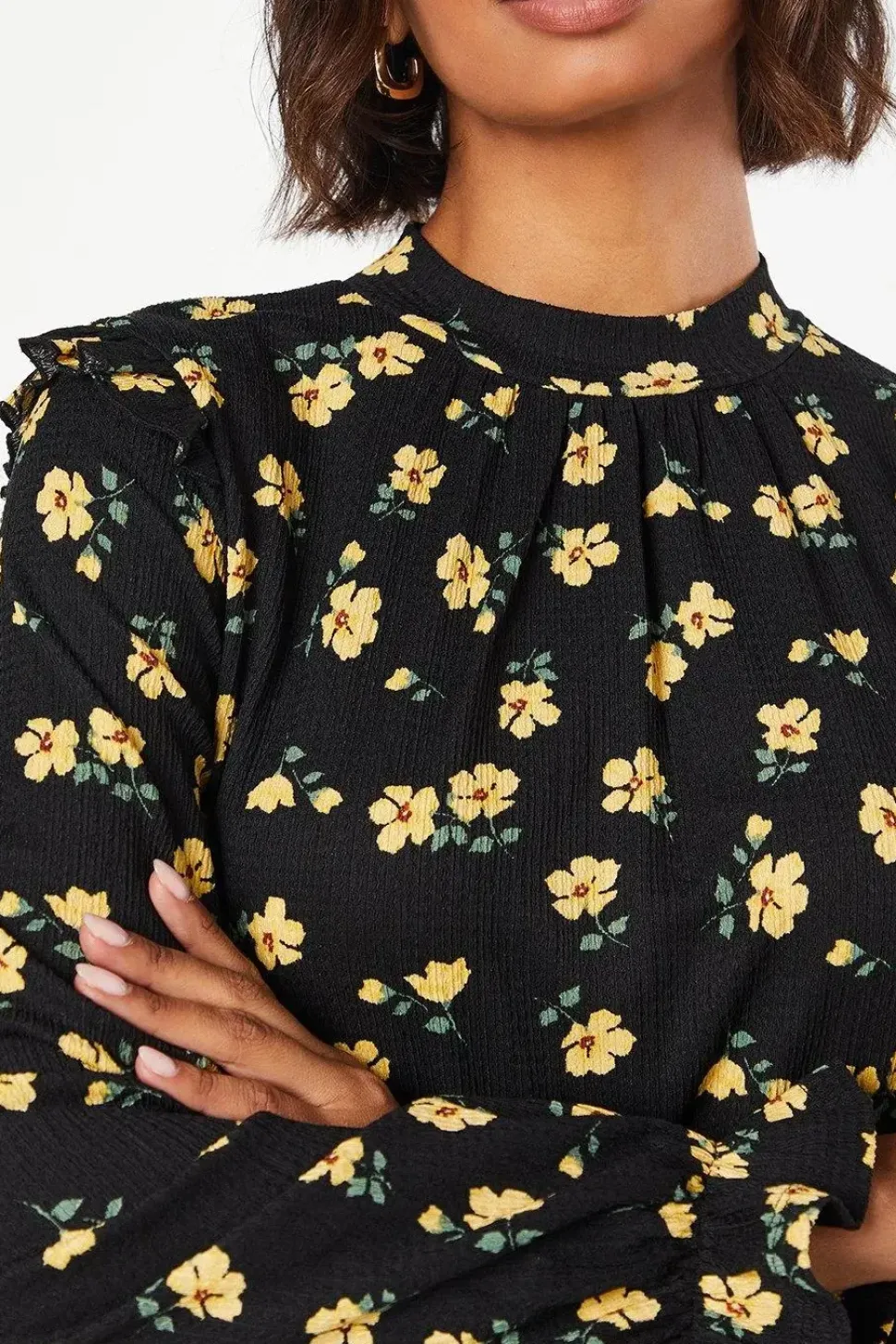 Floral Frill Hem Mini Dress