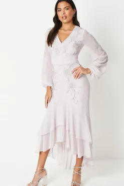 Floral Hand Embellished Maxi Dress