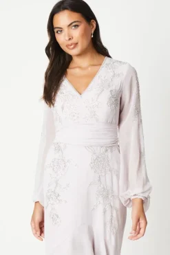 Floral Hand Embellished Maxi Dress