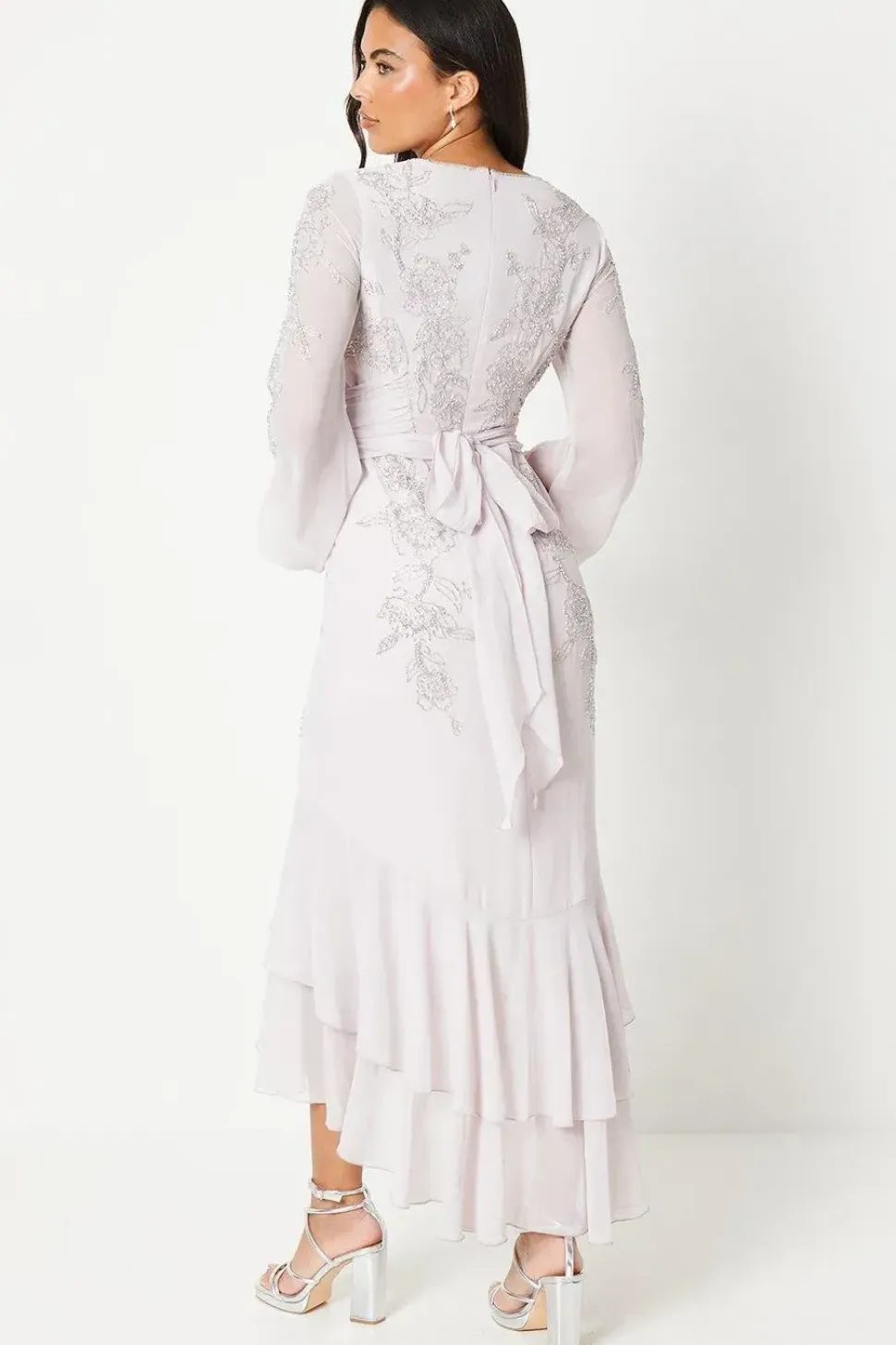Floral Hand Embellished Maxi Dress