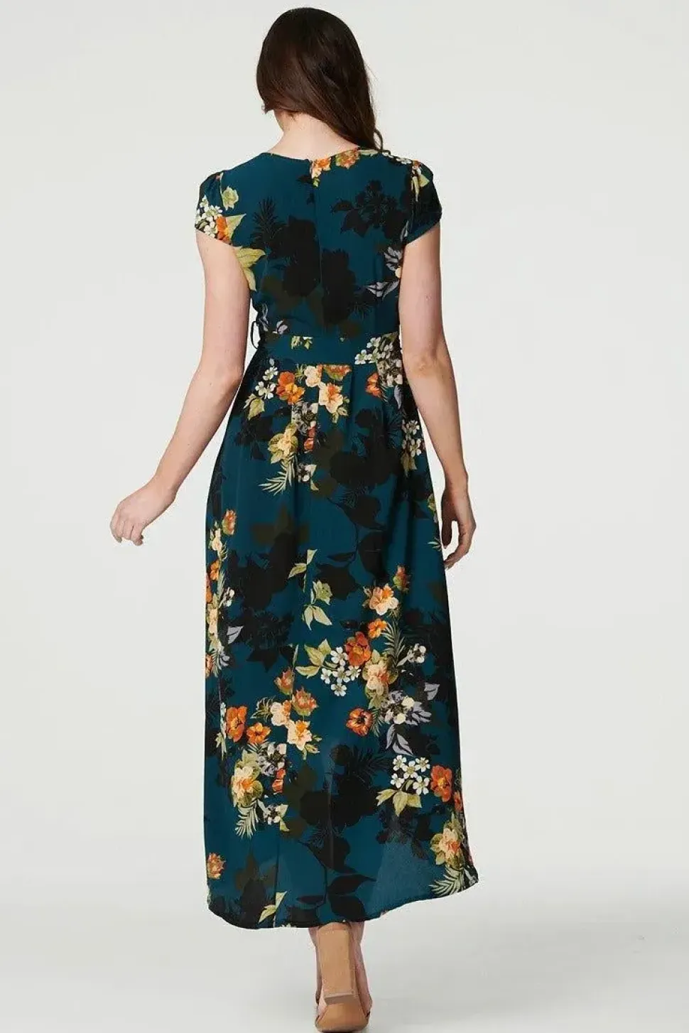 Floral High Low Wrap Maxi Dress