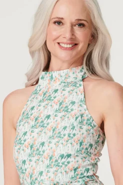 Floral High Neck Jumpsuit