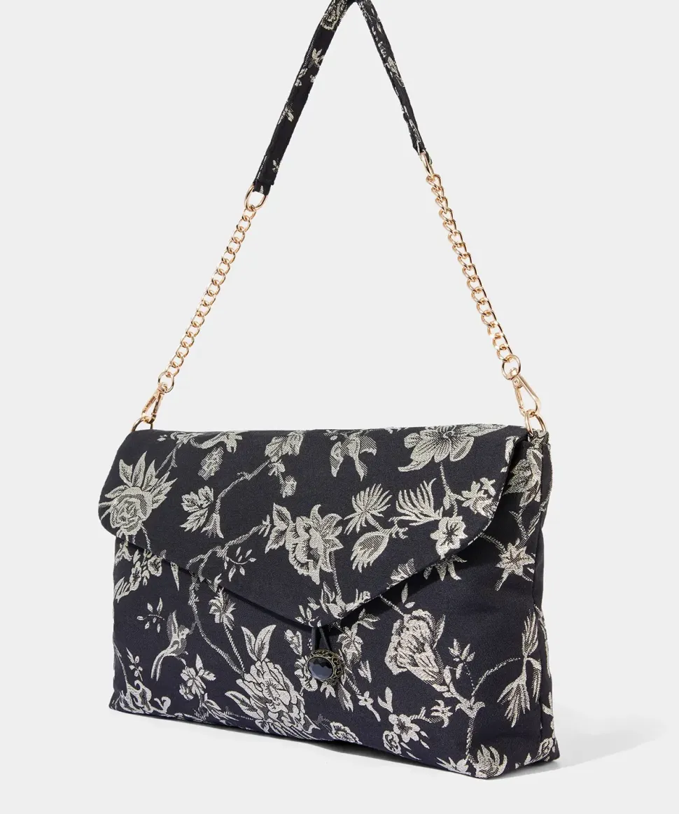 Floral Jacquard Clutch Bag