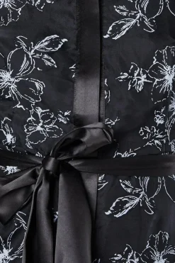 Floral Jacquard Long Sleeve Shirt Dress