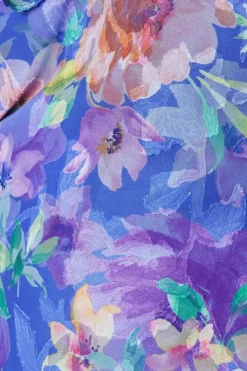 Floral Jacquard Ruffle Sleeve Midaxi Dress