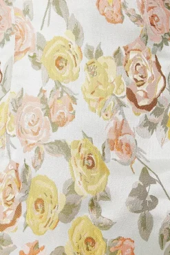 Floral Jacquard Square Neck Mini Dress
