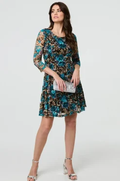 Floral Lace Short Fit & Flare Dress