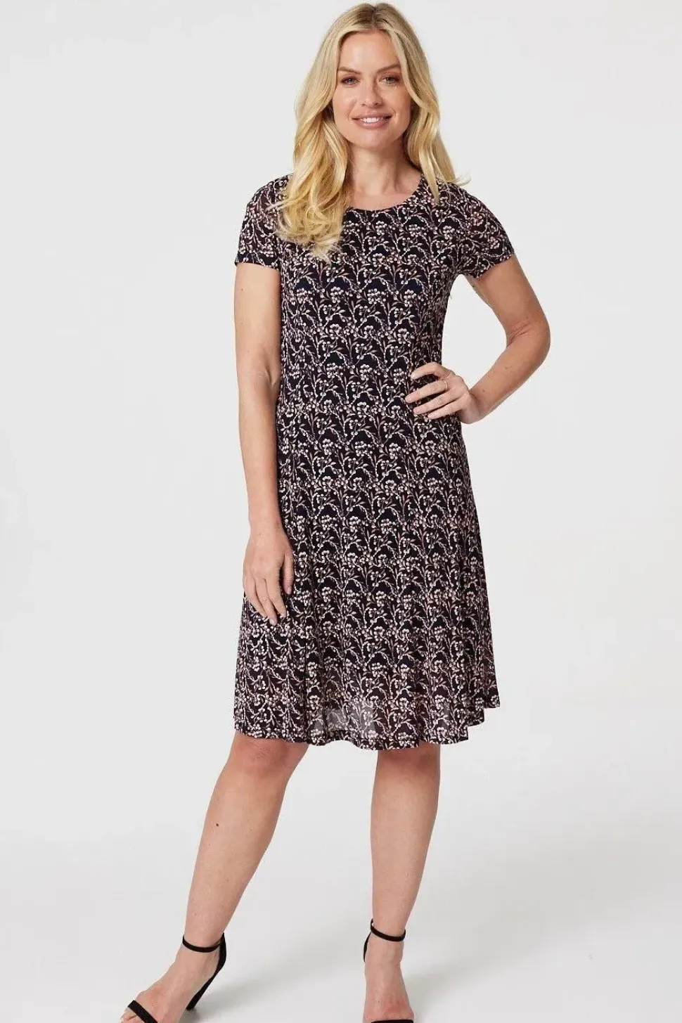 Floral Lace Short Sleeve Dress