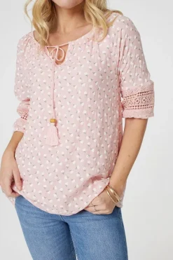 Floral Lace 3/4 Sleeve Blouse