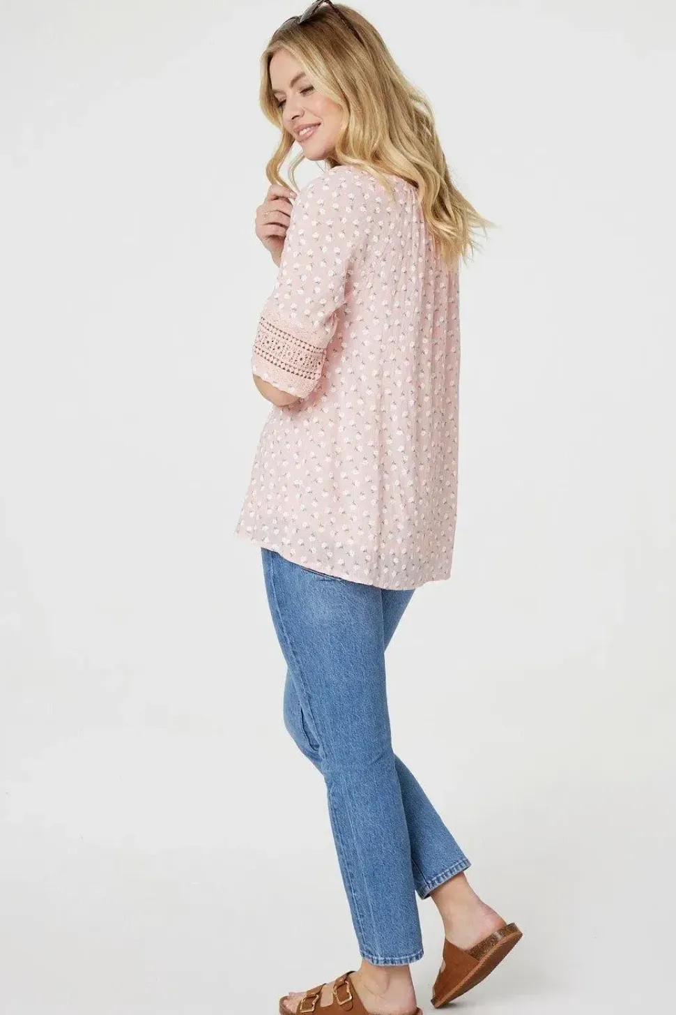 Floral Lace 3/4 Sleeve Blouse