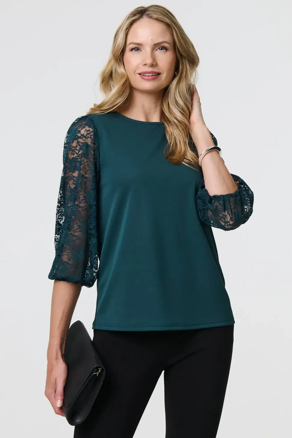 Floral Lace 3/4 Sleeve Blouse
