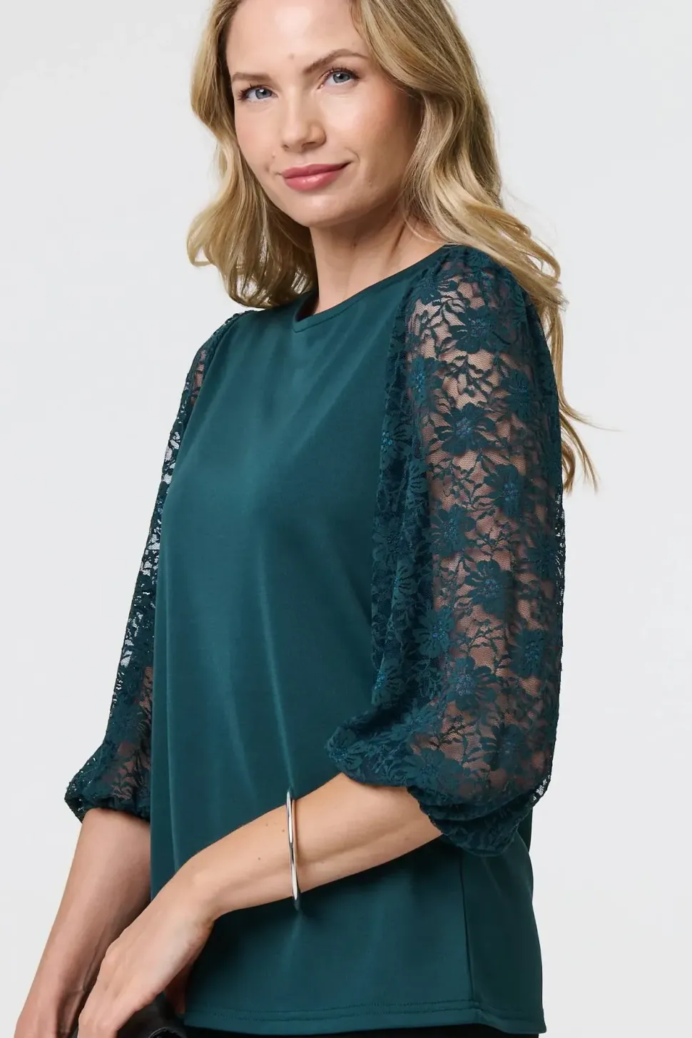 Floral Lace 3/4 Sleeve Blouse