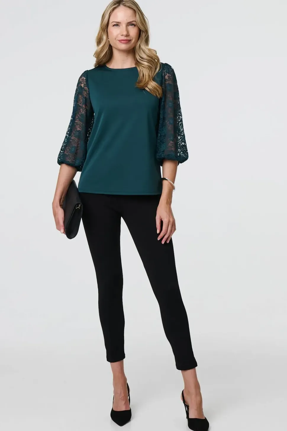 Floral Lace 3/4 Sleeve Blouse