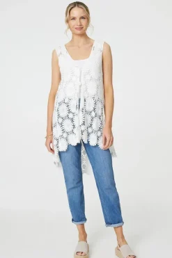 Floral Lace Tie Front Cardigan