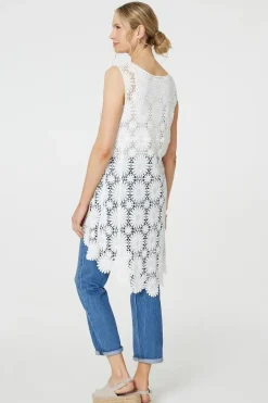 Floral Lace Tie Front Cardigan