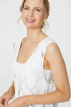 Floral Lace Tie Front Cardigan